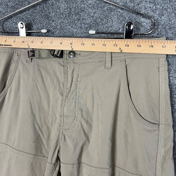 PrAna Cargo Hiking Pants Khaki Men's Med X 30L Born From The Experience Belt - Picture 7 of 10